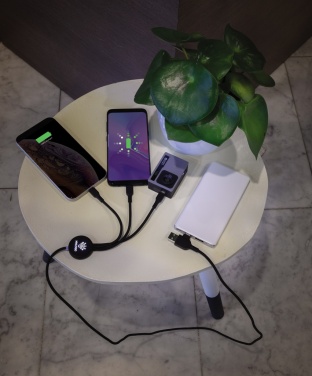 Logo trade mainostuote kuva: 6-in-1 kaapeli valollisella logolla